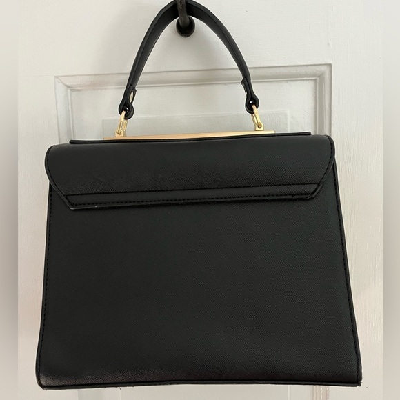 Dune London Black Faux Leather Python Snake Satchel Top Handle Crossbody Bag - Picture 3 of 16